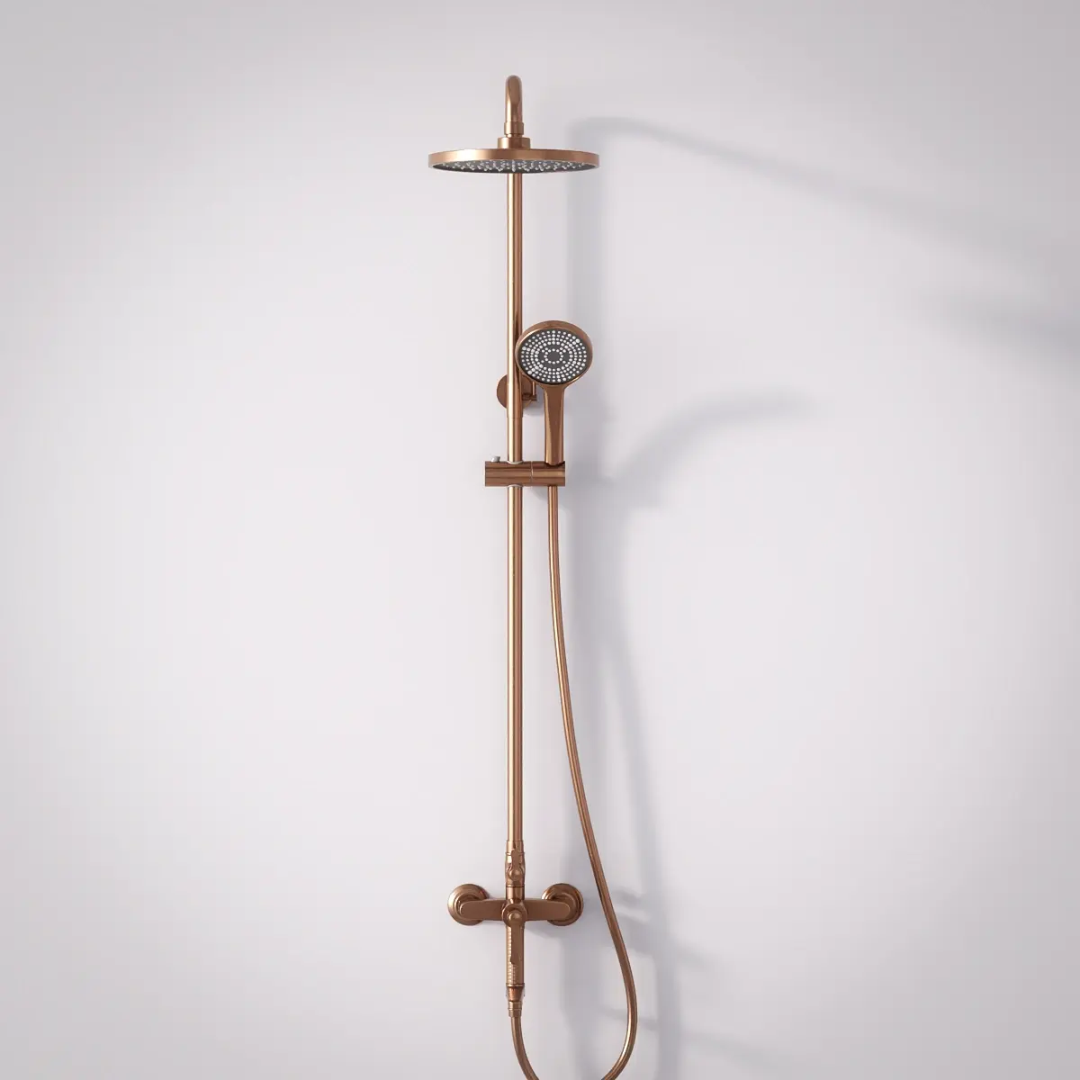 Colonne de douche et bain douche cannelée, Doré Rose Brossé, César   