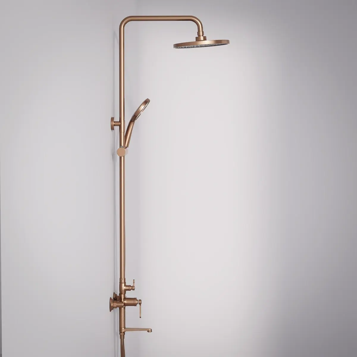 Colonne de douche et bain douche cannelée, Doré Rose Brossé, César   