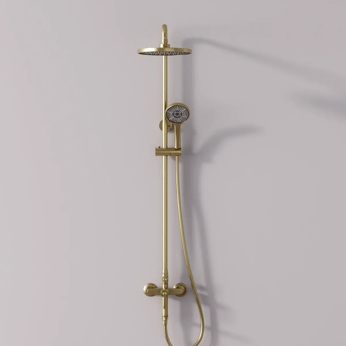 Colonne de douche et bain douche cannelée, Doré Brossé, César  