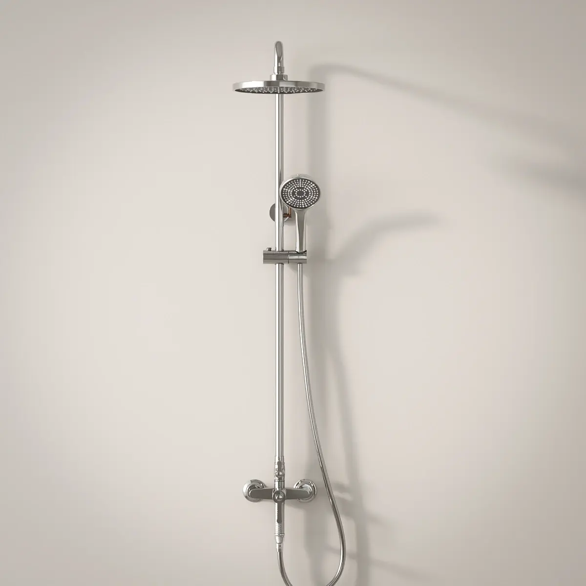 Colonne de douche et bain douche cannelée, Chrome, César 