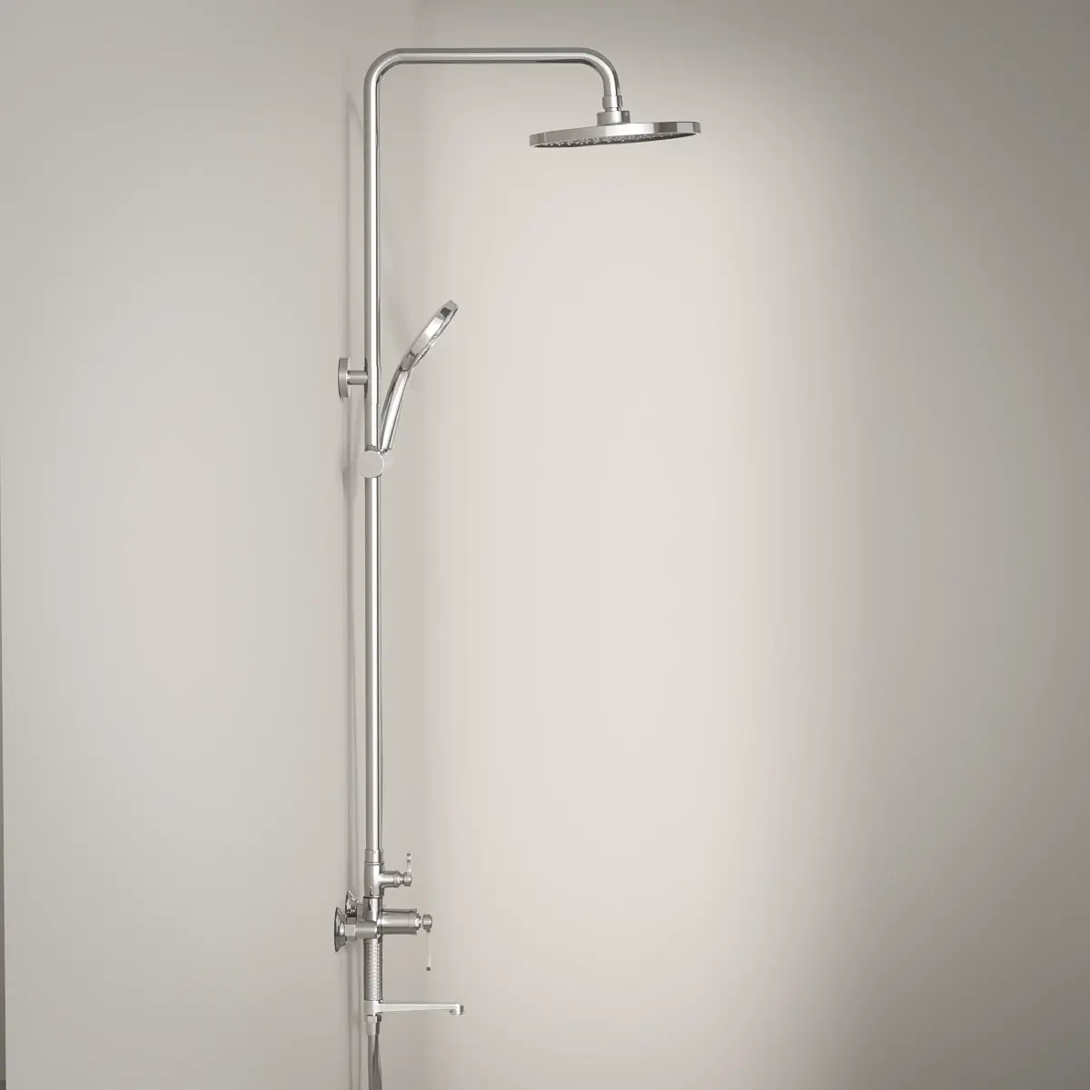 Colonne de douche et bain douche cannelée, Chrome, César 