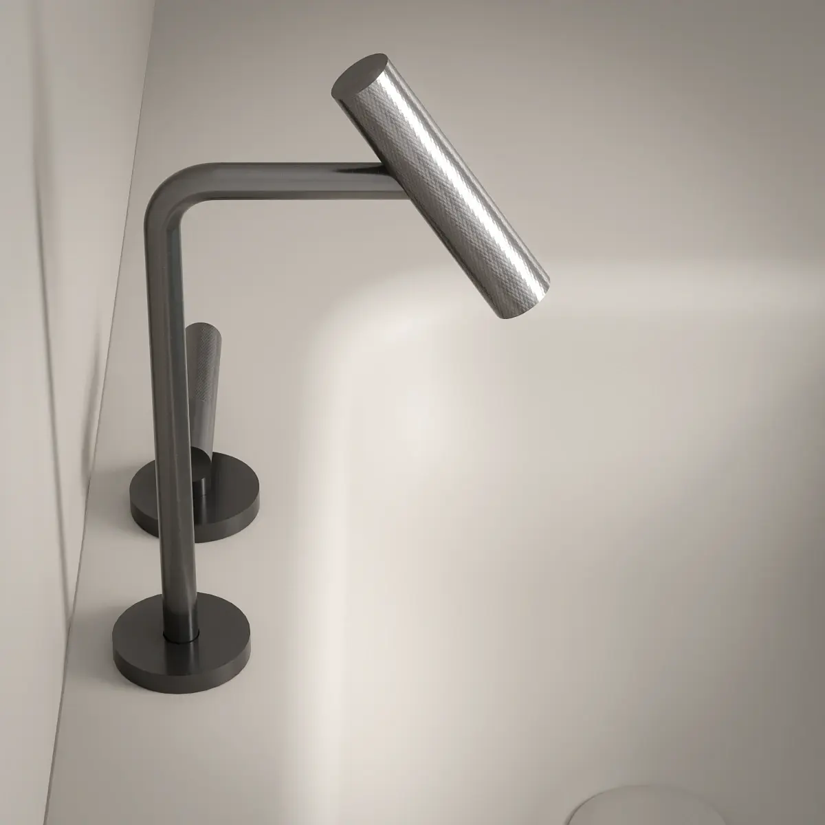 Mitigeur lavabo 2 trous, hauteur standard, Gun Metal, Honfleur