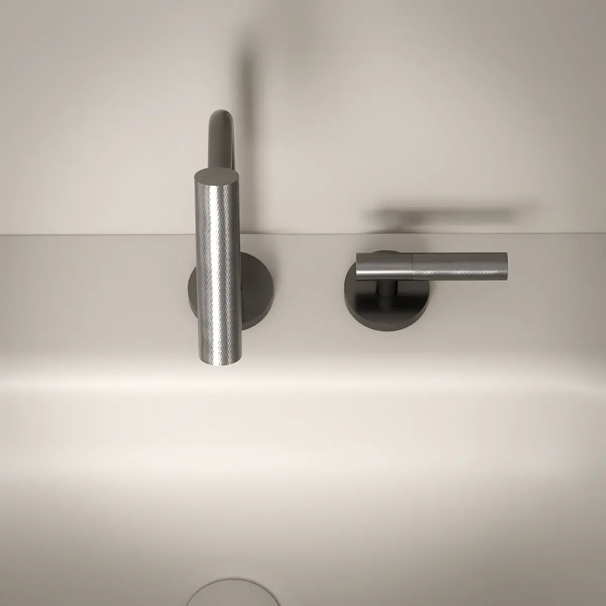 Mitigeur lavabo 2 trous, hauteur standard, Gun Metal, Honfleur