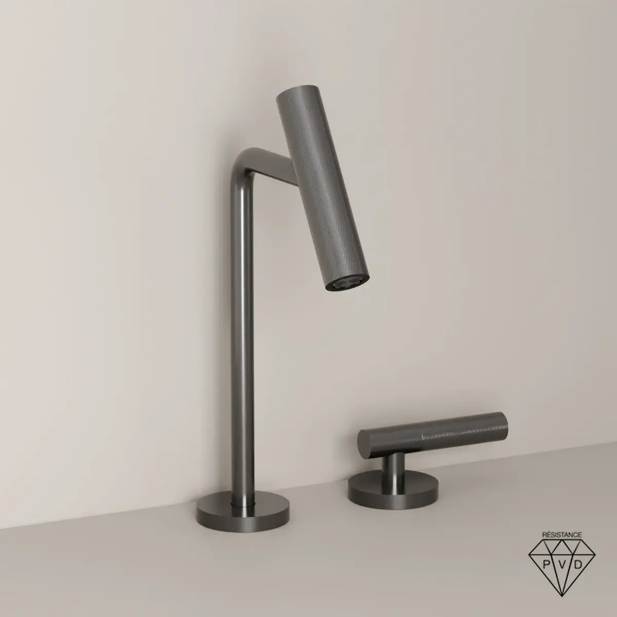 Mitigeur lavabo 2 trous, hauteur standard, Gun Metal, Honfleur