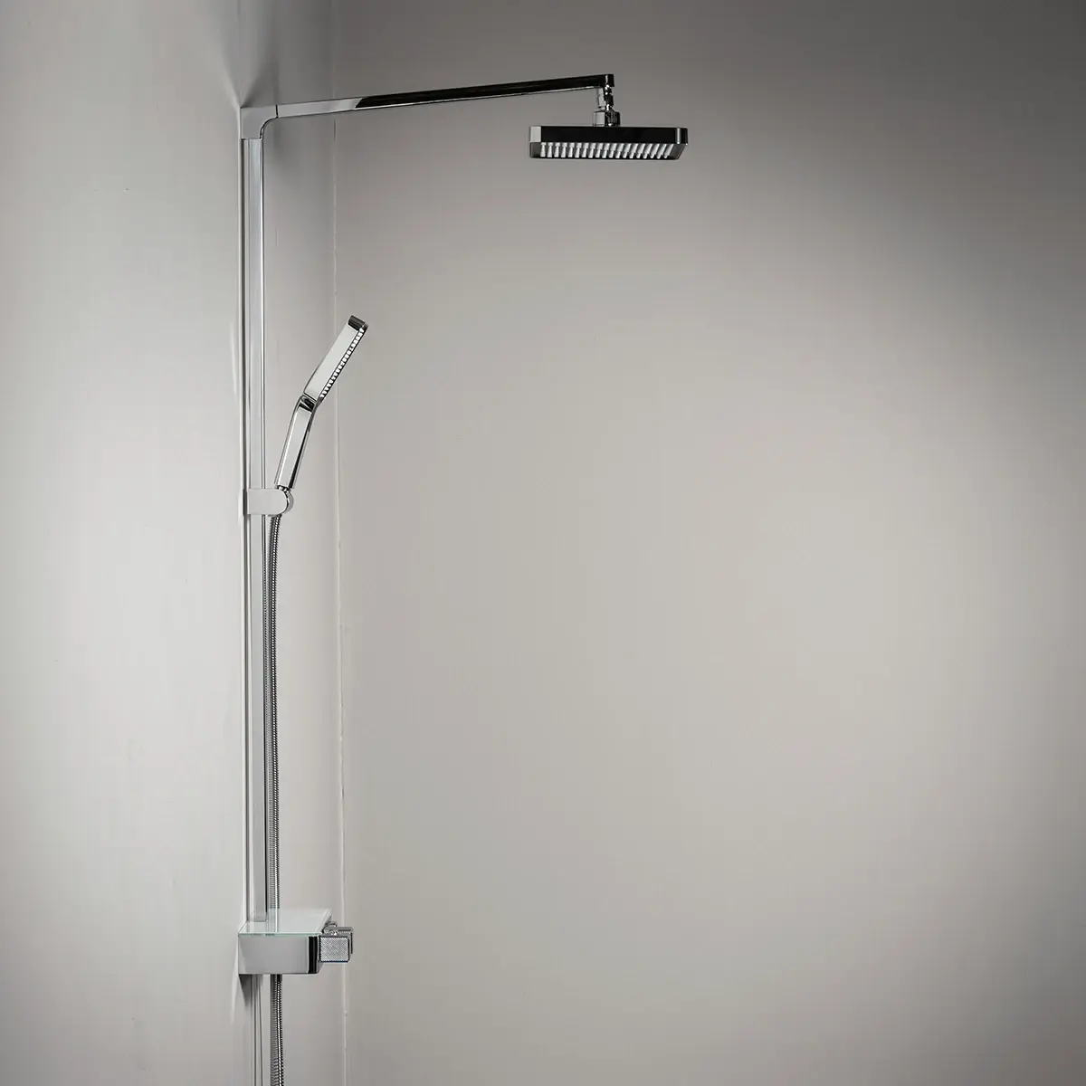 Colonne de douche thermostatique, manette cannelée, Chromé, Star 