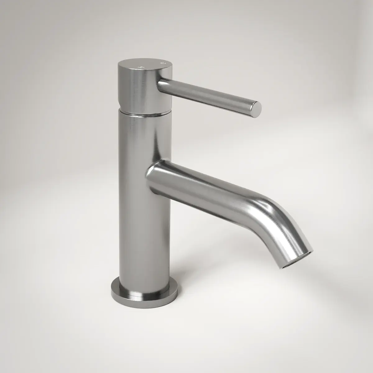 Robinet mitigeur lave-mains Châtelet inox brossé 30 mm compact et robuste