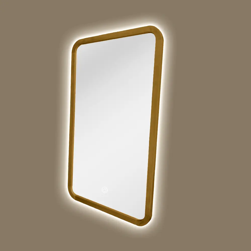 Miroir rétroéclairé et réversible 60x100cm, cadre Chêne, Yuna 