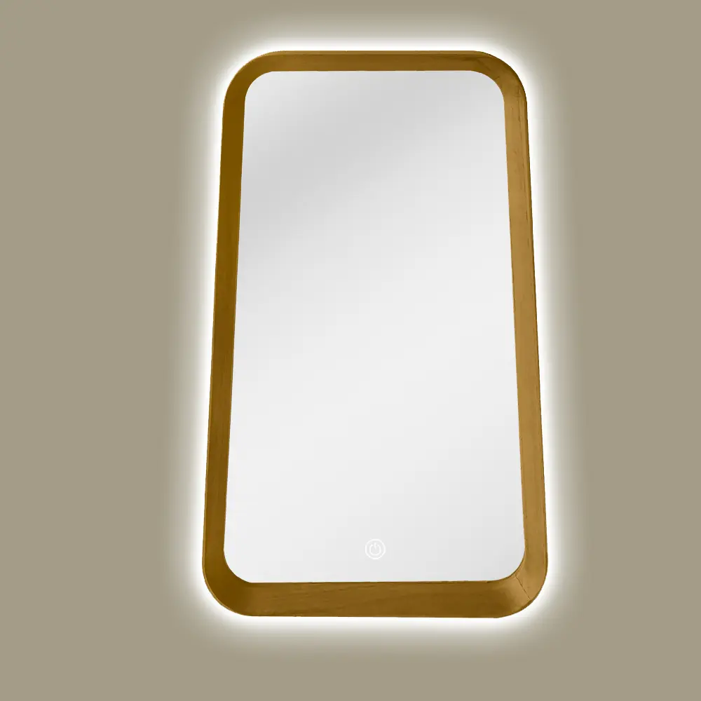 Miroir Rétro Eclairage 50x80cm, cadre Chêne, Asami 