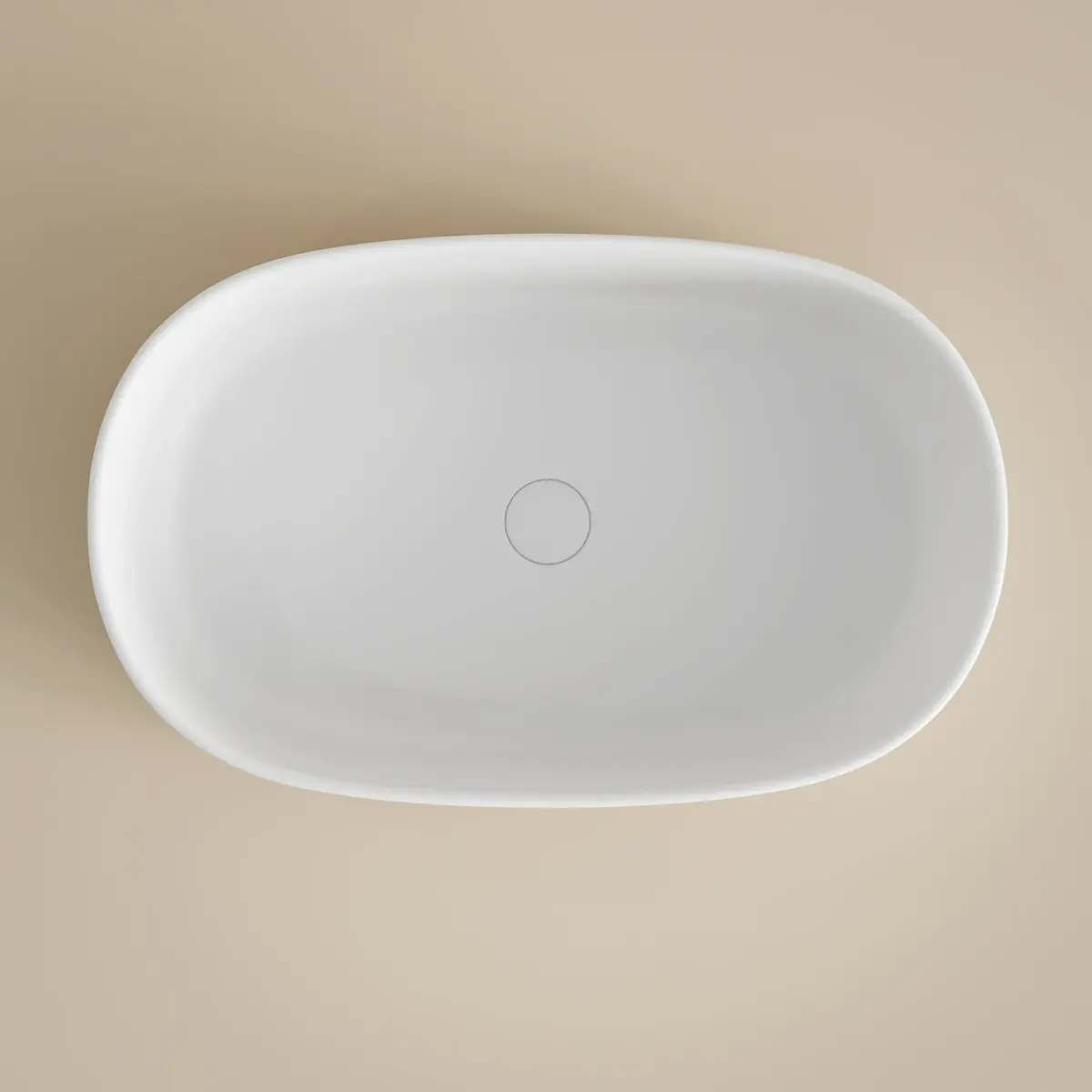 Vasque céramique 55x35x14, blanc mat, Oblongue 