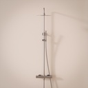 Colonne de douche avec mitigeur thermostatique, Ø25cm, inox brossé, Châtelet