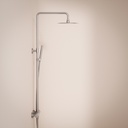 Colonne de douche avec mitigeur thermostatique, Ø25cm, inox brossé, Châtelet