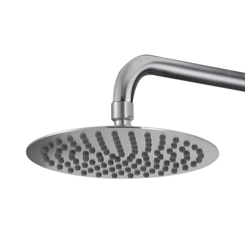 Colonne de douche avec mitigeur thermostatique, Ø25cm, Châtelet, douchette ronde 3 voies, inox brossé