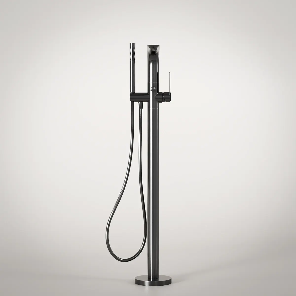 Robinet mitigeur bain au sol, gun métal, Carbone   