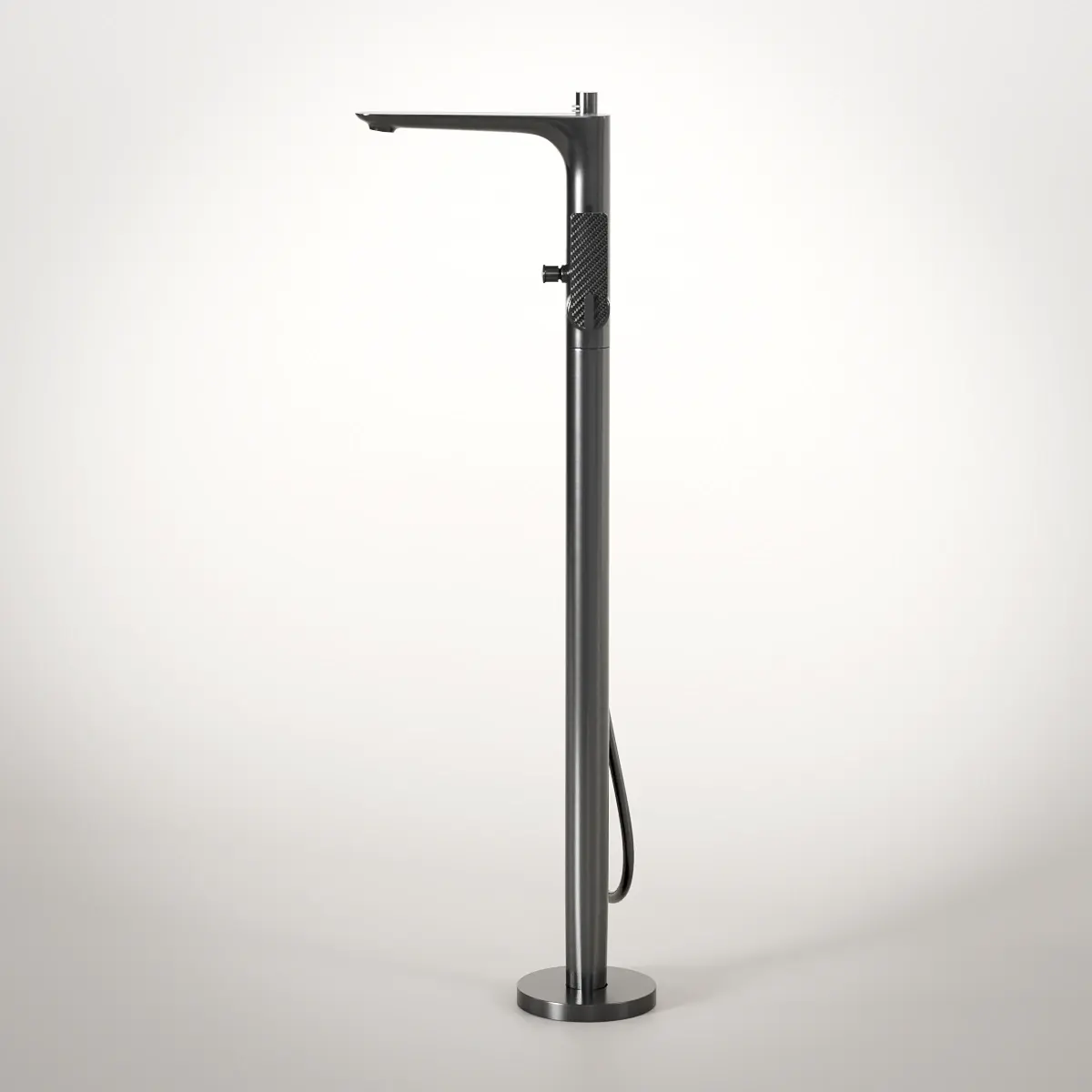 Robinet mitigeur bain au sol, gun métal, Carbone   