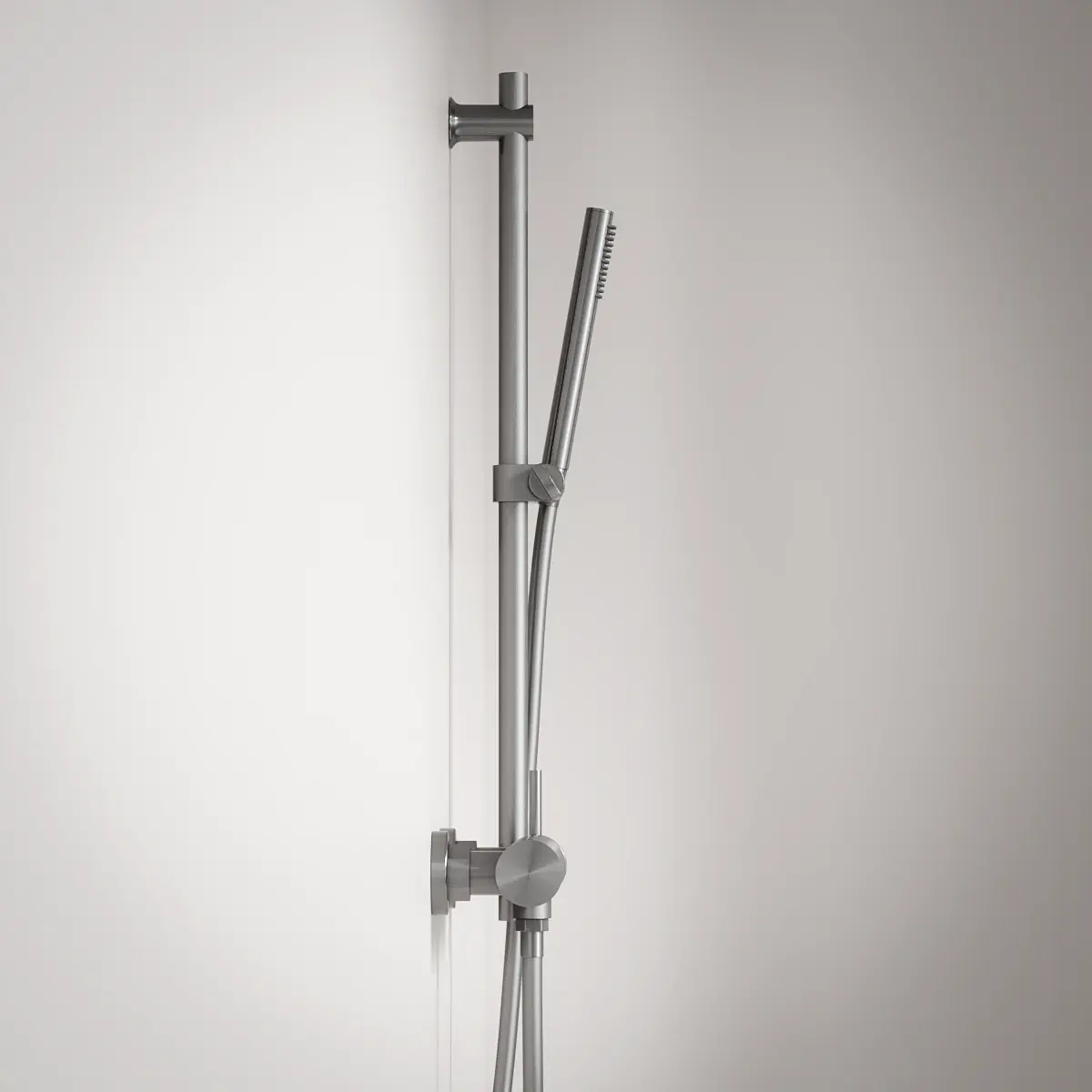 Mitigeur douche externe, barre et douchette tube, Inox brossé, Chatelet 