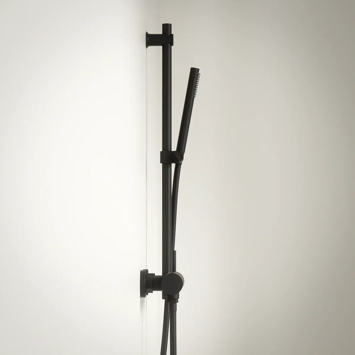 Mitigeur douche externe, barre et douchette tube, Noir brossé, Chatelet