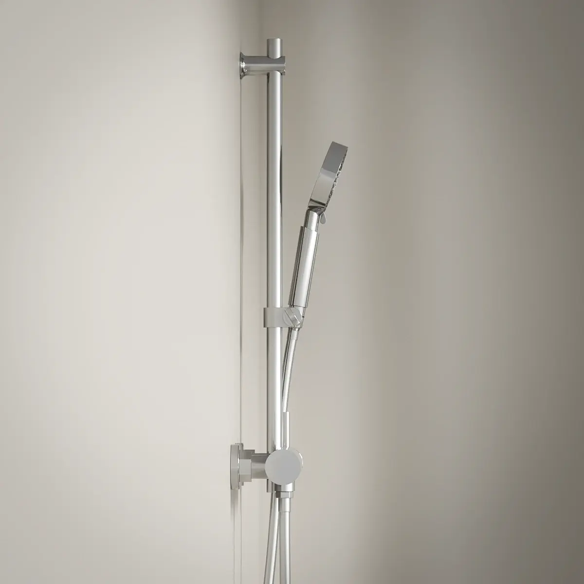 Mitigeur douche externe, barre et douchette ronde, chrome, Châtelet