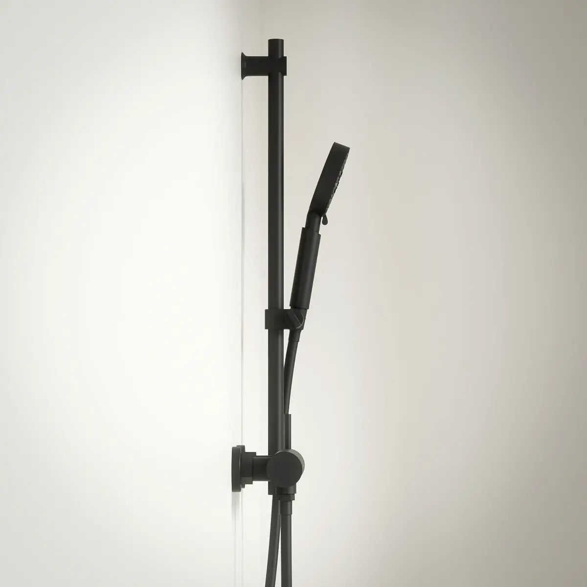 Mitigeur douche externe, barre et douchette ronde, Noir brossé, Chatelet