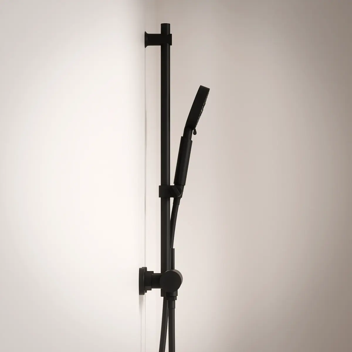 Mitigeur douche externe, barre et douchette ronde, noir mat, Châtelet 