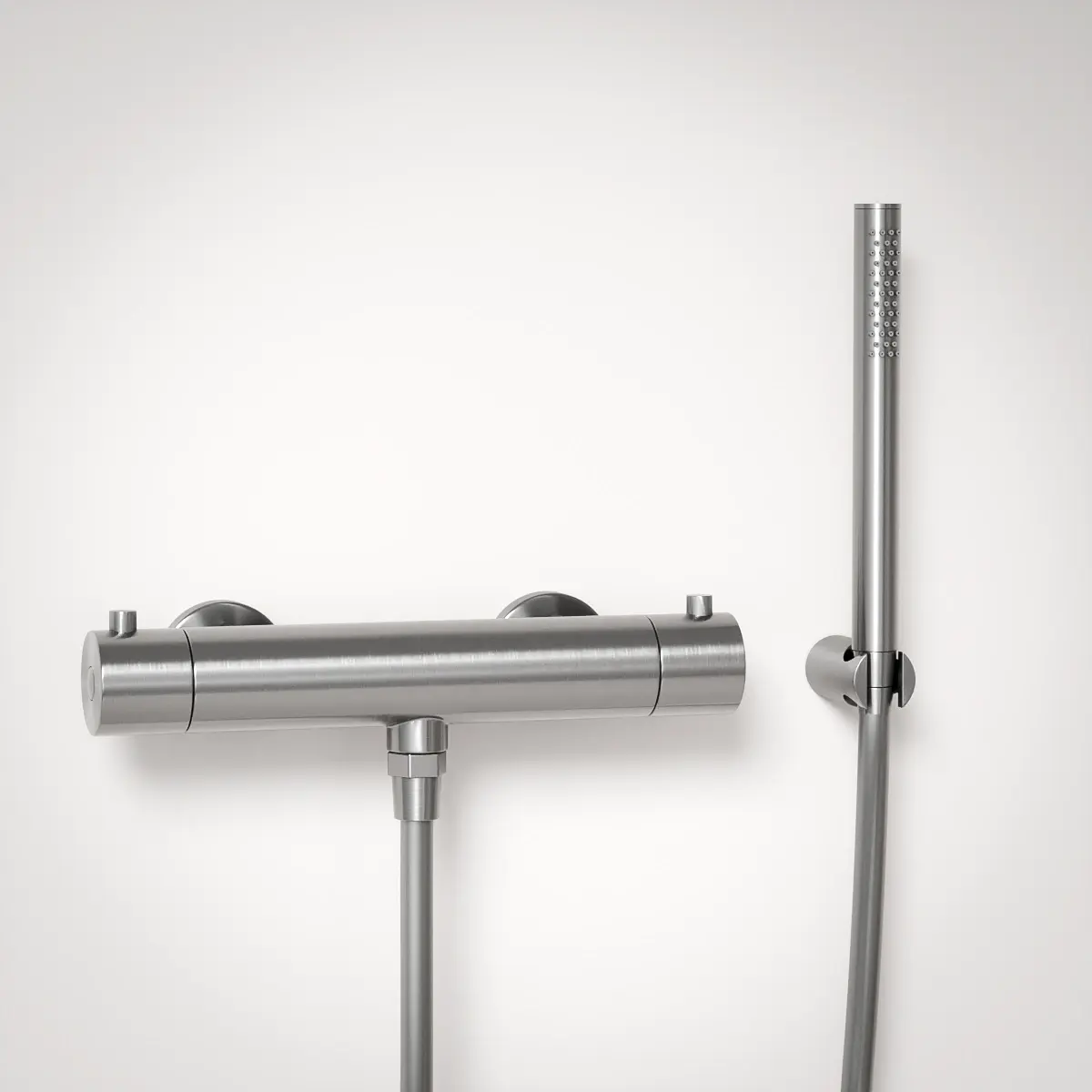 Mitigeur Thermostatique Inox Brossé avec Douchette tube  et support