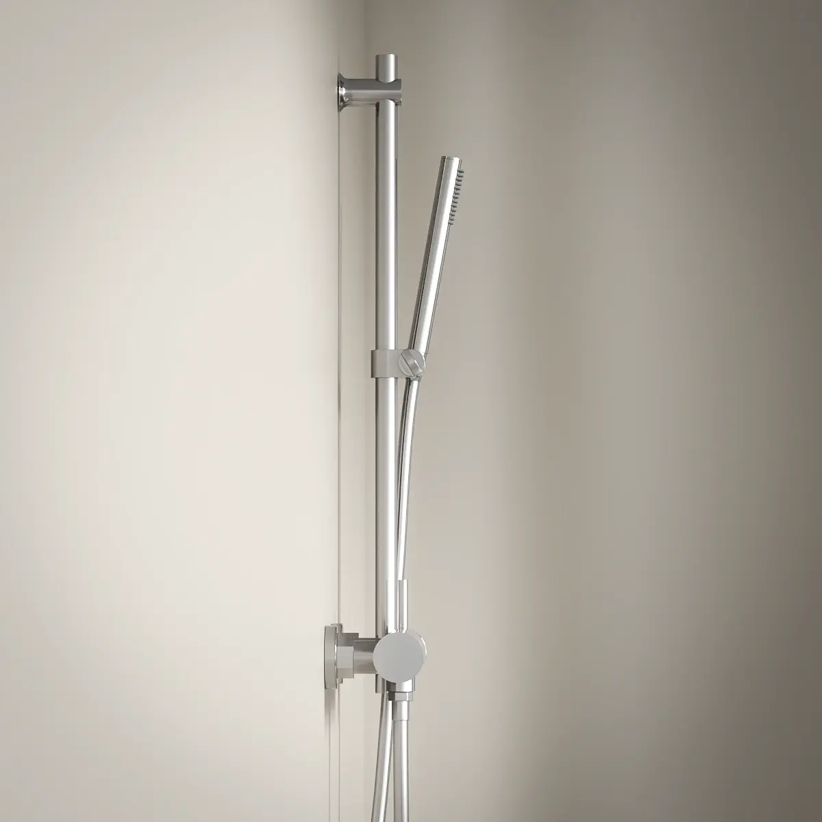 Mitigeur douche externe, barre et douchette tube, Chromé, Chatelet