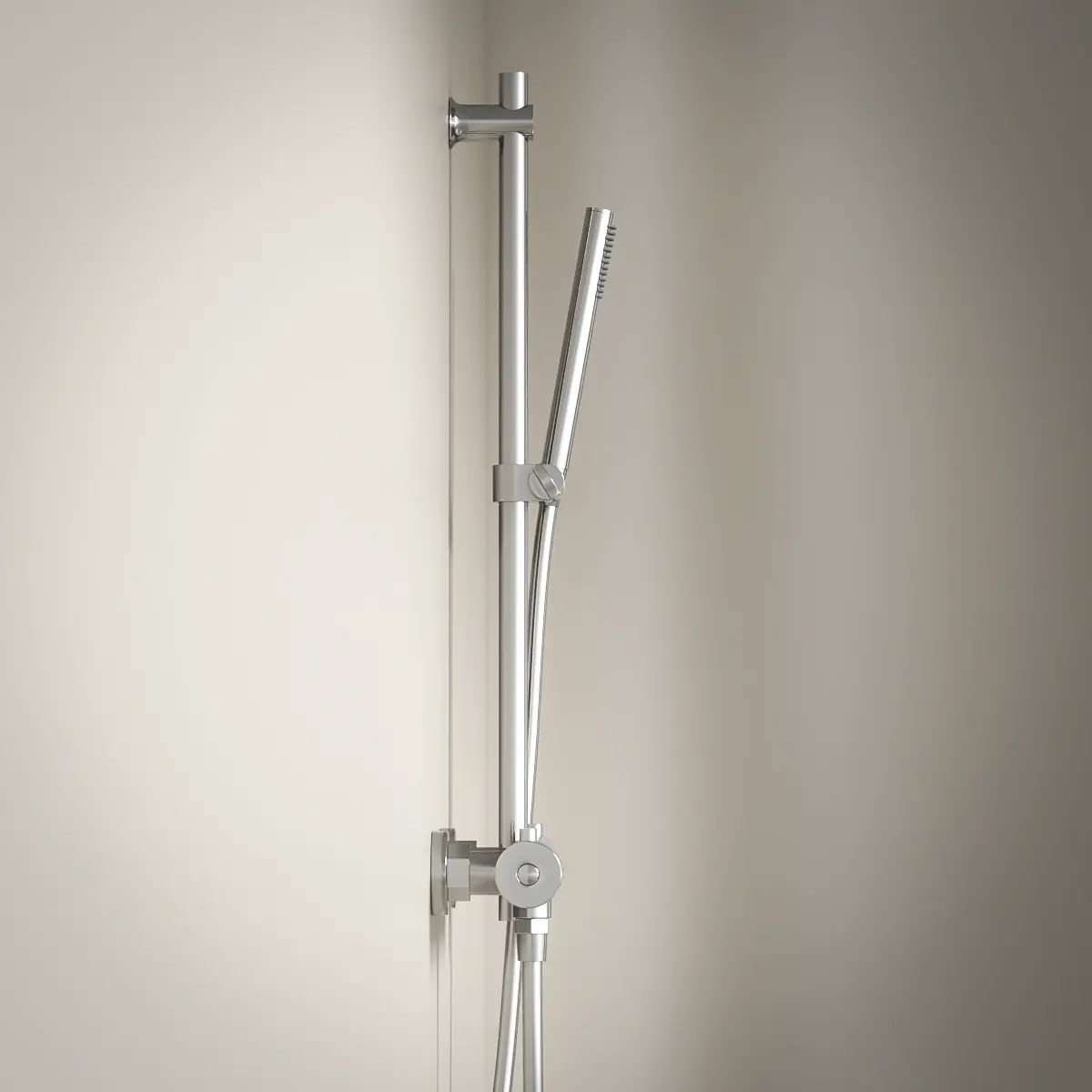 Robinet mitigeur thermostatique de douche, avec barre, douchette tube, chromé, Chatelet