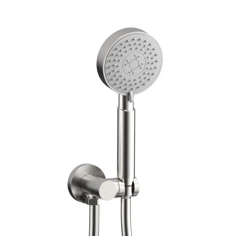 Douche thermostatique, ciel de douche ronde et buses, inox brossé Châtelet 