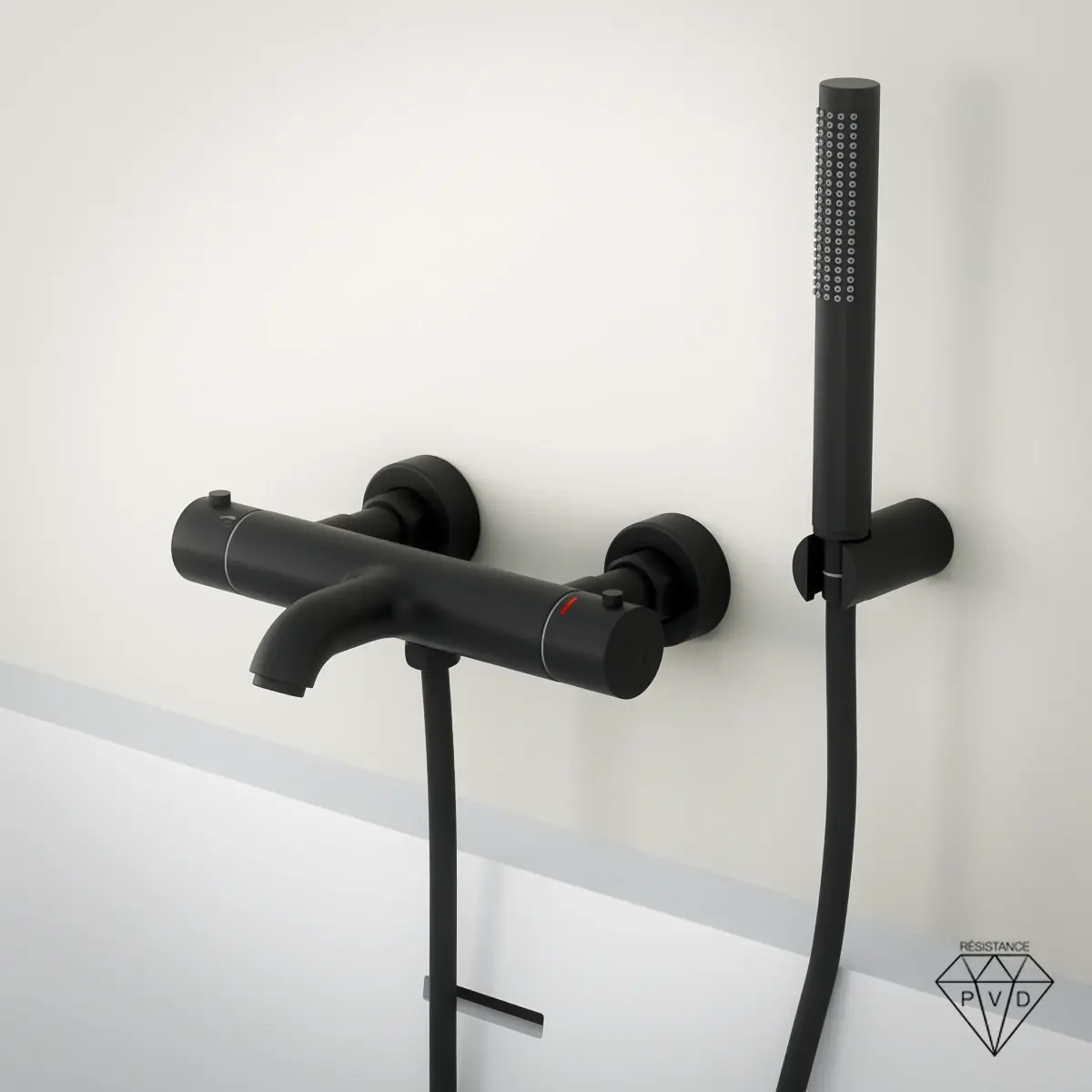 Mitigeur de douche noir brossé Châtelet avec prolongateurs 30 mm