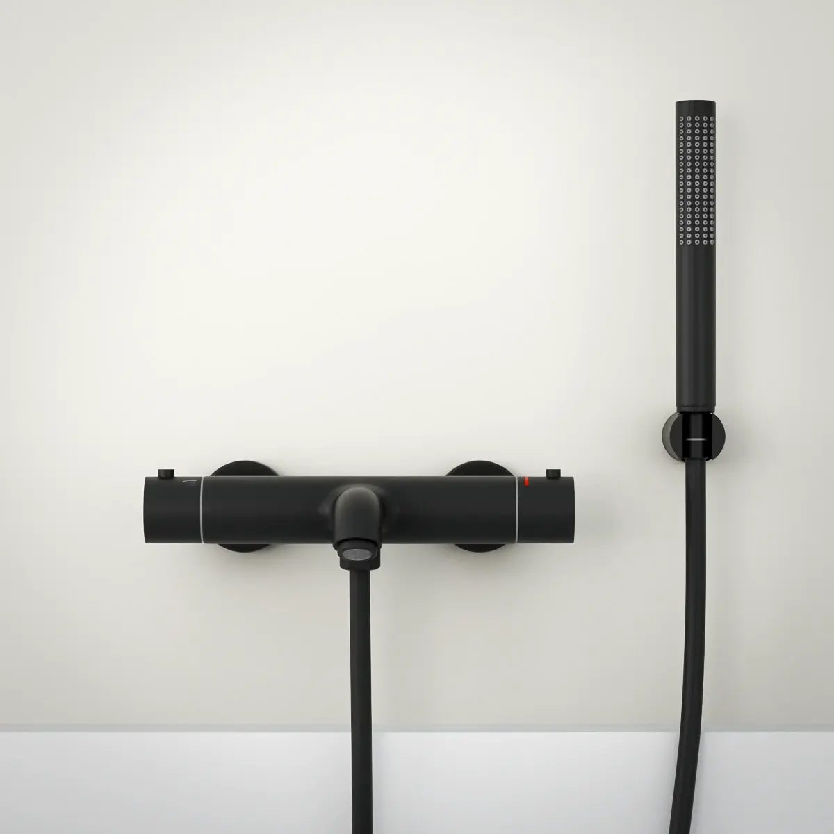 Mitigeur thermostatique bain-douche, noir brossé, avec prolongateurs 30mm, Châtelet    