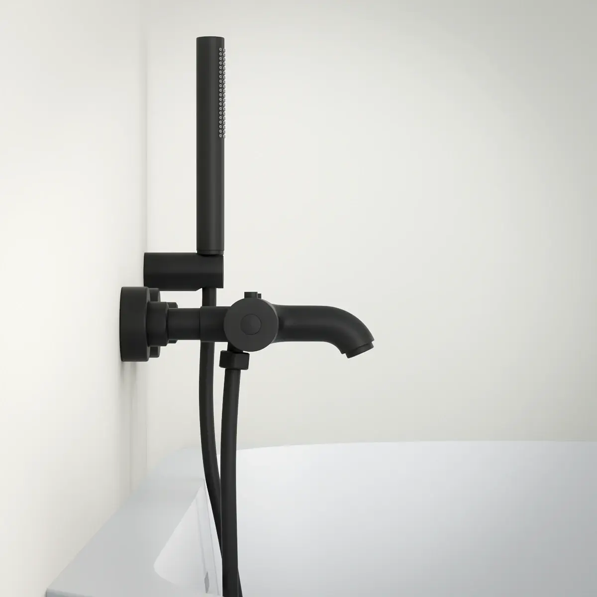 Mitigeur thermostatique bain-douche, noir brossé, avec prolongateurs 30mm, Châtelet    