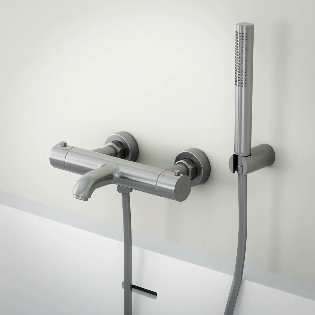 Mitigeur de douche inox brossé Châtelet avec prolongateurs 30 mm