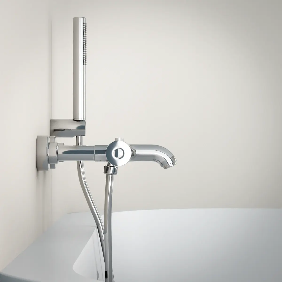 Mitigeur thermostatique bain-douche, chromé, avec prolongateurs 60mm, Châtelet      