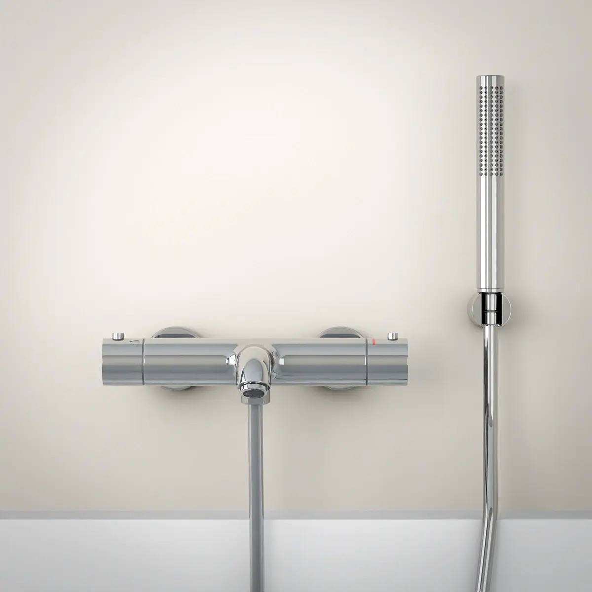 Mitigeur thermostatique bain-douche, chromé, avec prolongateurs 60mm, Châtelet      