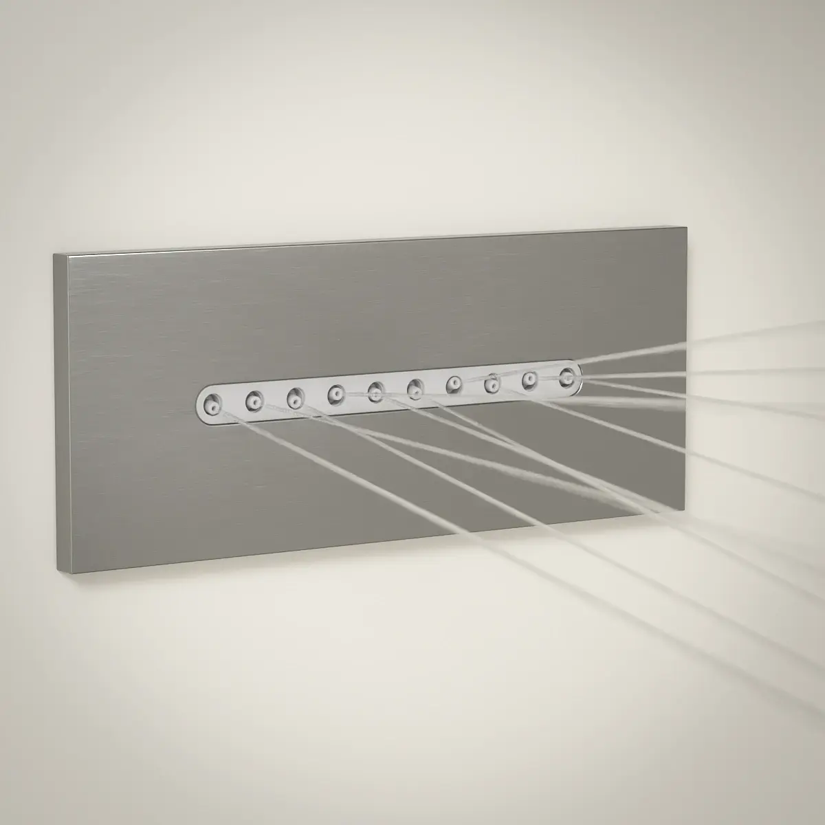 Douche thermostatique, ciel de douche cascade et pluie avec buses hydromassantes, inox brossé Châtelet