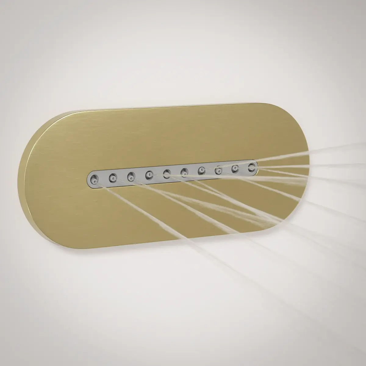 Douche thermostatique, ciel de douche ronde et buses, doré brossé Châtelet