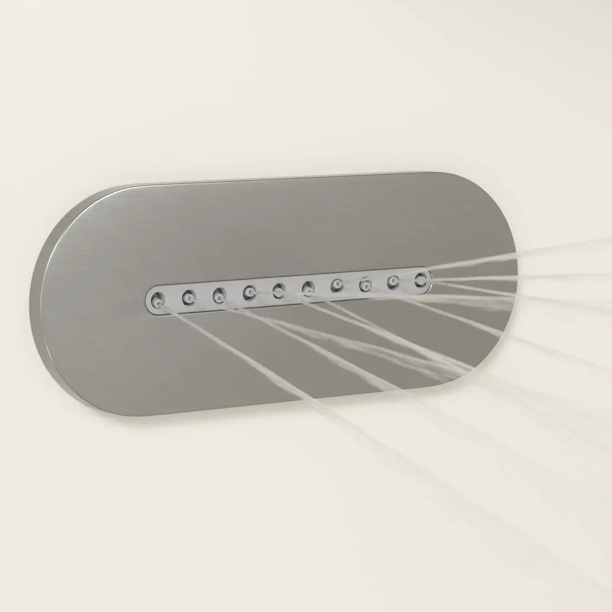 Douche thermostatique, ciel de douche ronde et buses, inox brossé Châtelet 