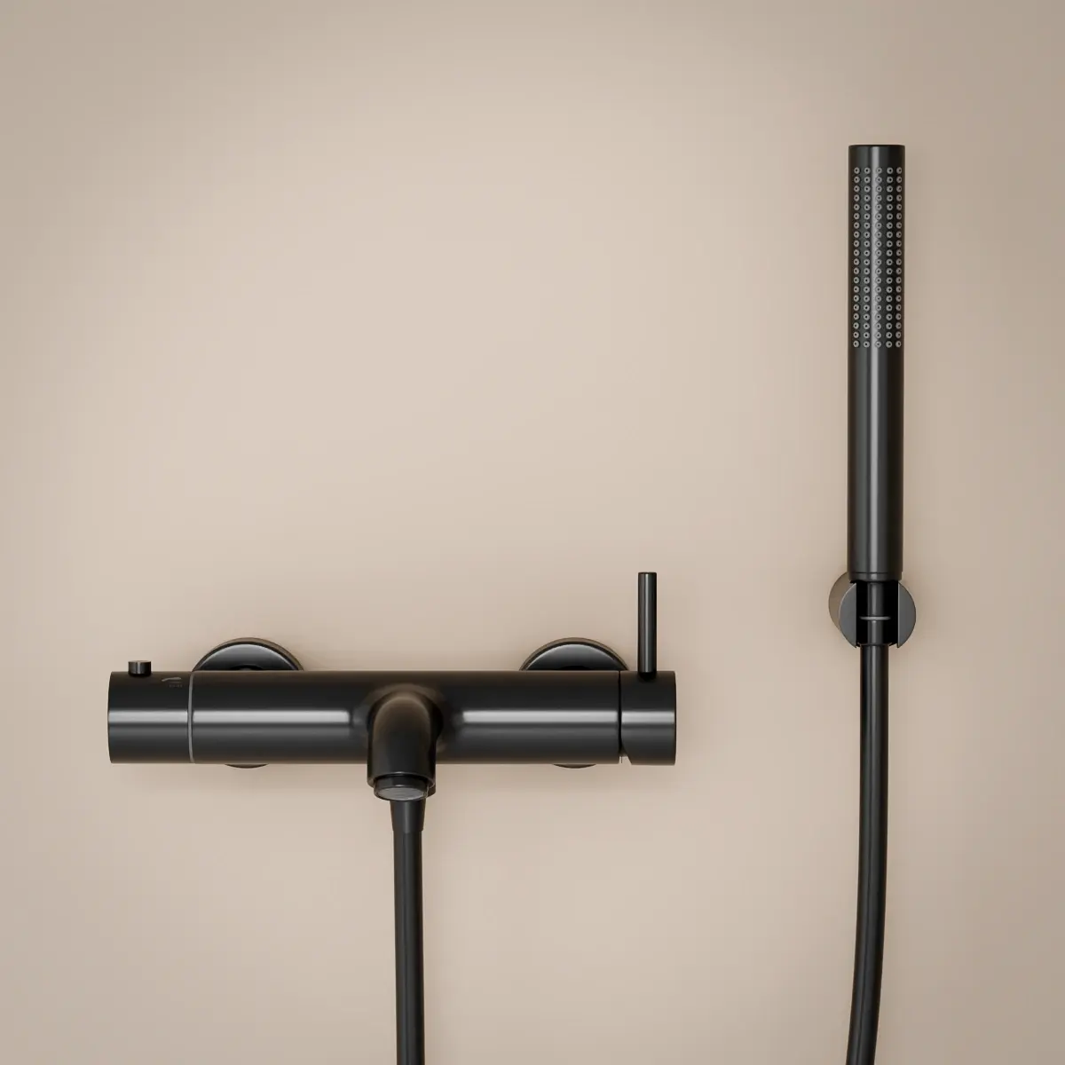 Robinet mitigeur de baignoire mural noir brossé, Châtelet