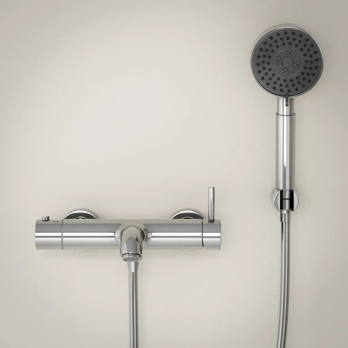 Robinet mitigeur de baignoire mural chromé, douchette, Châtelet