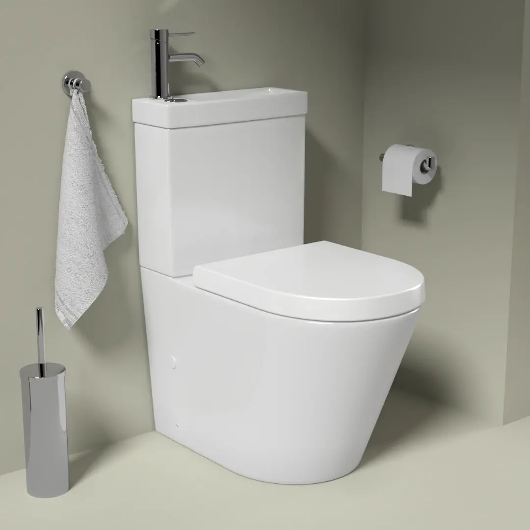 WC à poser avec lave main intégré