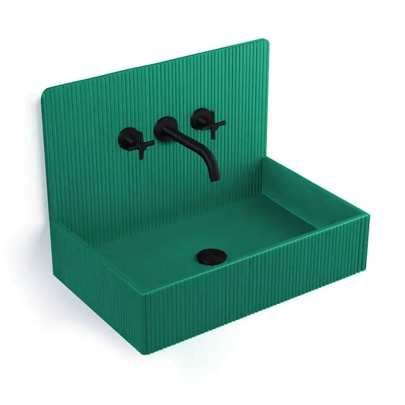 Vasque à poser 60x38 cm, aspect béton, Roneo