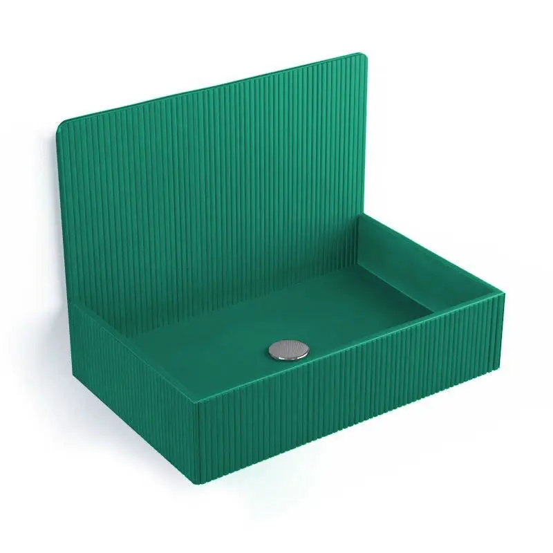 Vasque à poser 60x38 cm, aspect béton, Roneo