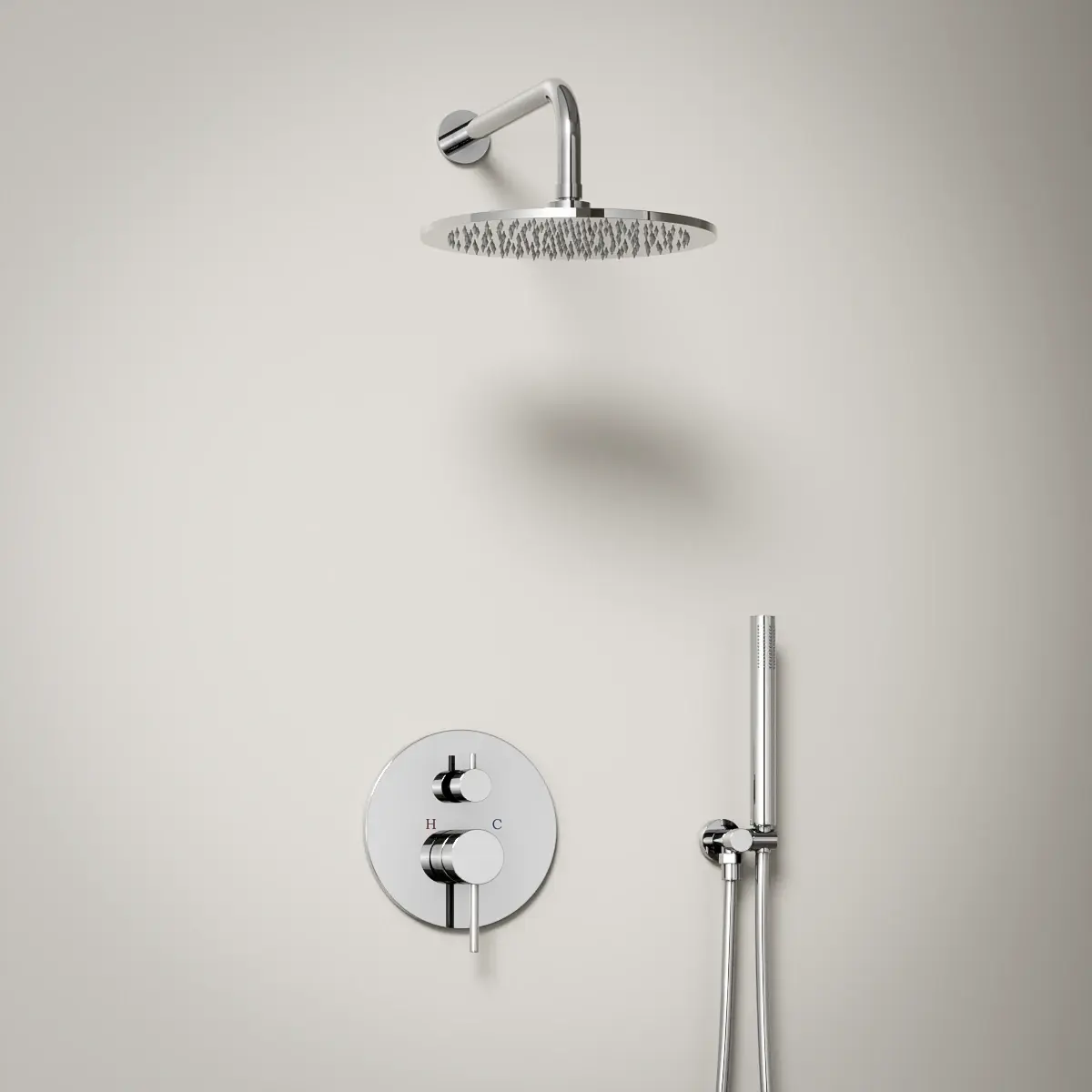 Composition mitigeur de douche encastrée chromé, Châtelet