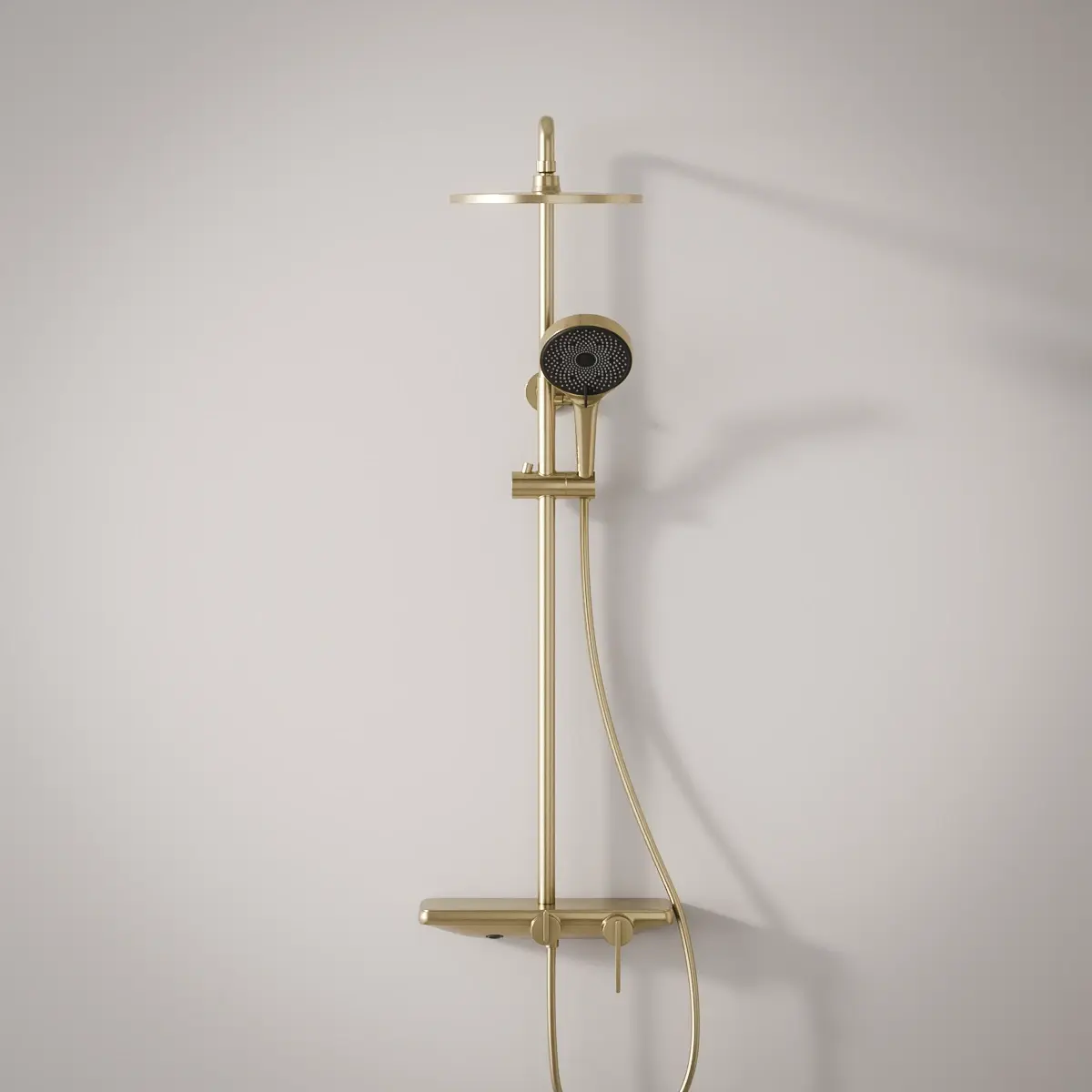 Colonne de douche ou bain douche, avec mitigeur mécanique, 3 voies, Doré brossé, Rivoli 