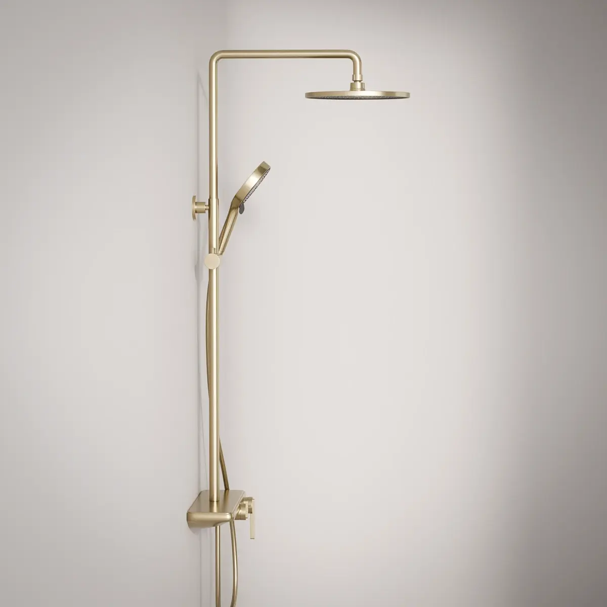 Colonne de douche ou bain douche, avec mitigeur mécanique, 3 voies, Doré brossé, Rivoli 