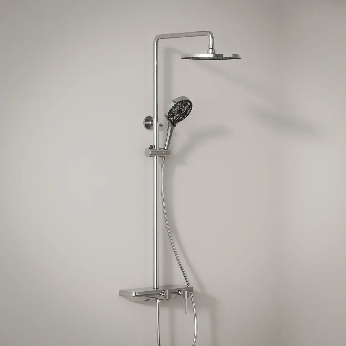 Colonne de douche ou bain douche, avec mitigeur mécanique, 3 voies, Chromé, Rivoli   