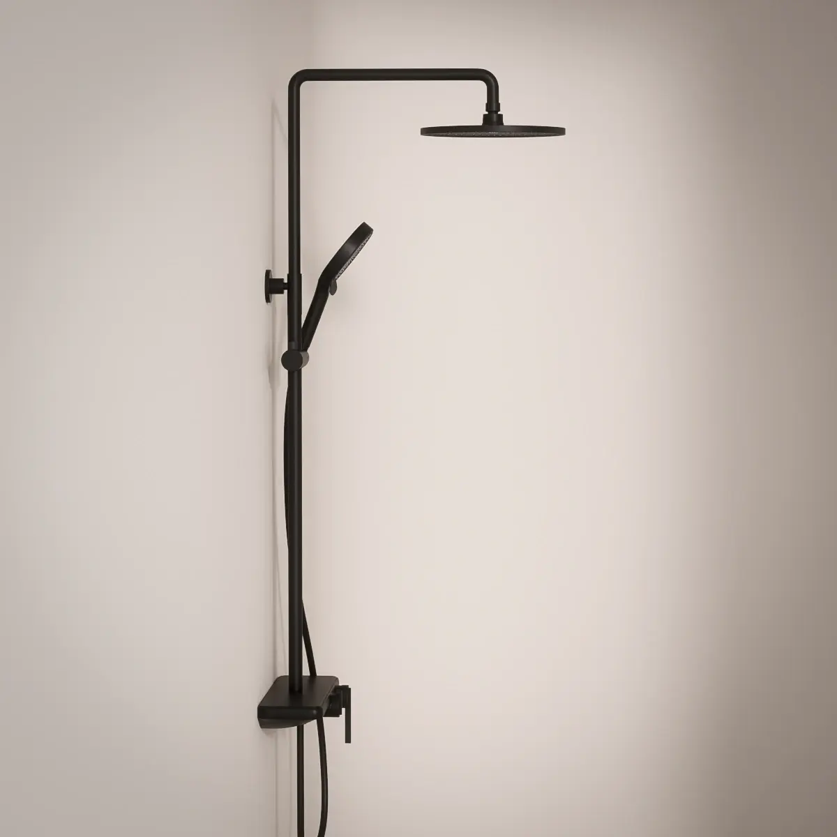 Colonne de douche ou bain douche, avec mitigeur mécanique, 3 voies, Noir brossé, Rivoli 