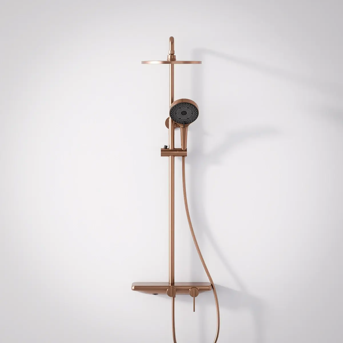 Colonne de douche ou bain douche, avec mitigeur mécanique, 3 voies, Doré Rose brossé, Rivoli  