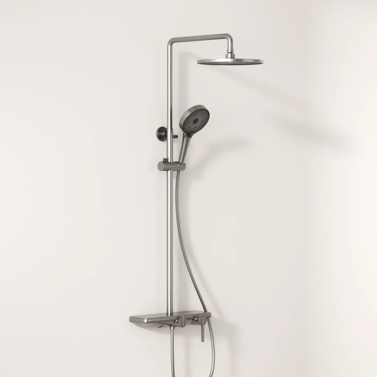 Colonne de douche Rivoli inox brossé, mitigeur mécanique 3 voies