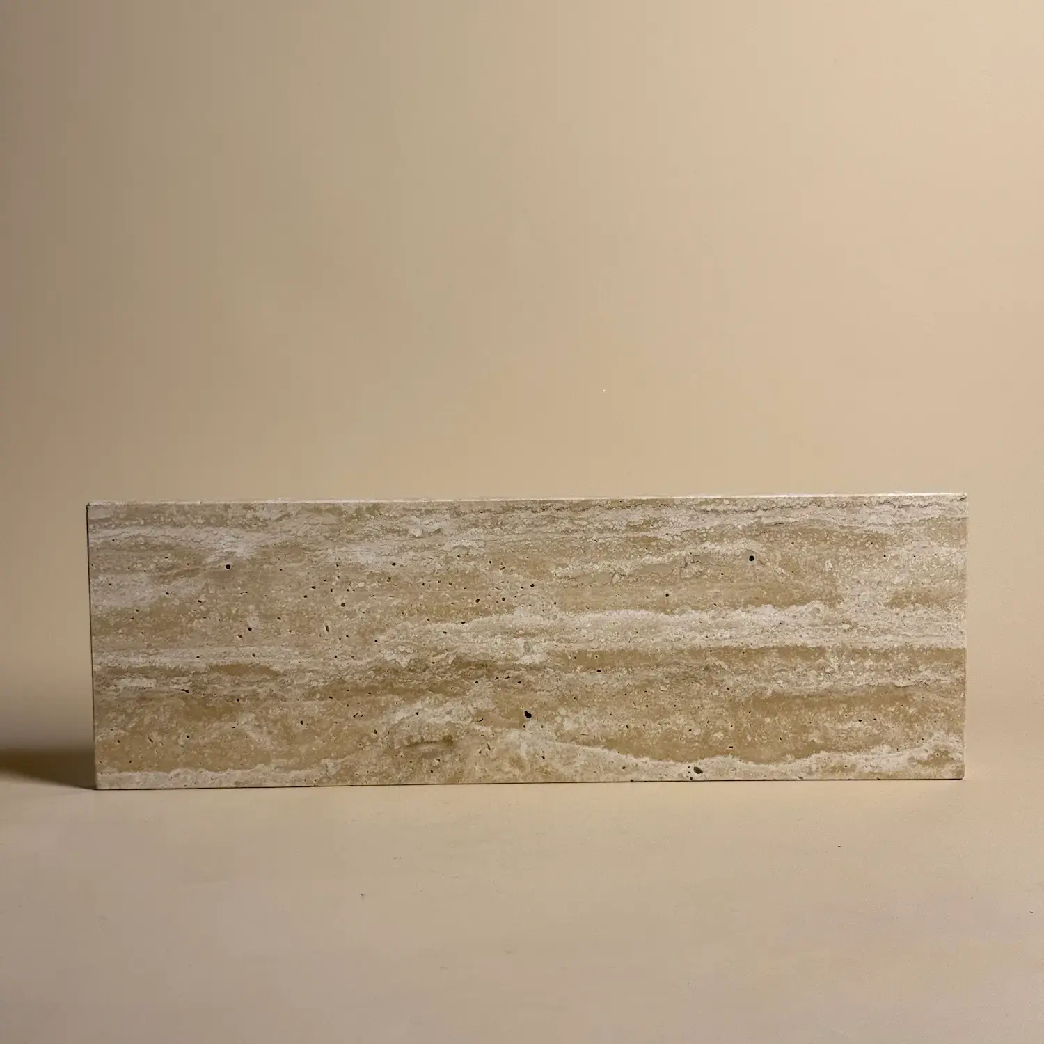 Plateau à poser, véritable travertin beige, Petra  