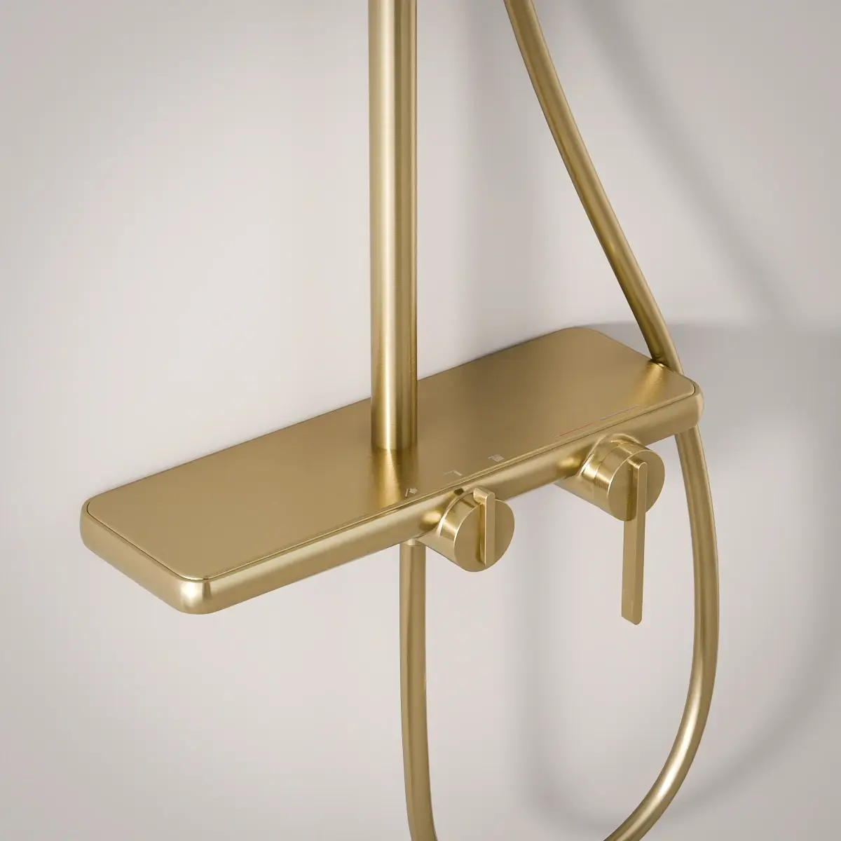 Colonne de douche ou bain douche, avec mitigeur mécanique, 3 voies, Doré brossé, Rivoli 